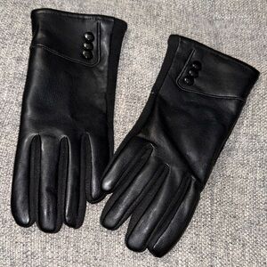 Women’s black faux leather driving gloves size l/xl